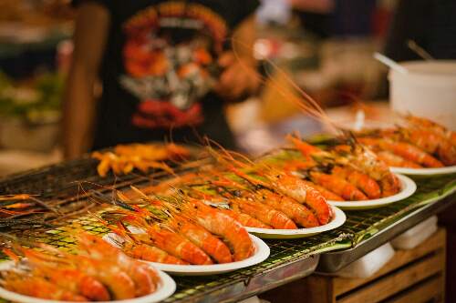 Grilled prawns