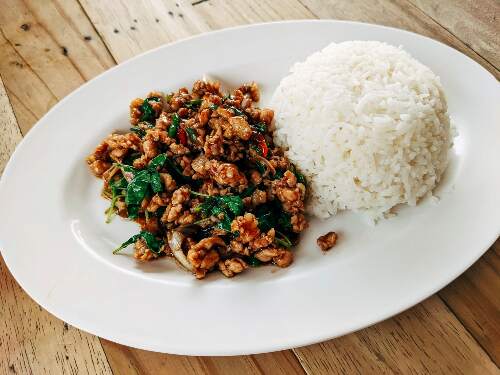 A photo of our delicious Thai Pork Rice